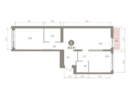 Продается 2-комнатная квартира ЖК Европейский берег, дом 32, 67.26  м&sup2;, 12550000 рублей