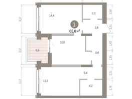 Продается 1-комнатная квартира ЖК Европейский берег, дом 32, 65.64  м&sup2;, 12860000 рублей