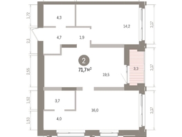 Продается 2-комнатная квартира ЖК Европейский берег, дом 32, 71.67  м&sup2;, 14360000 рублей