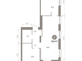 Продается 2-комнатная квартира ЖК Европейский берег, дом 32, 68.36  м&sup2;, 13960000 рублей