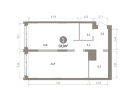 Продается 1-комнатная квартира ЖК Европейский берег, дом 32, 57.99  м&sup2;, 10500000 рублей