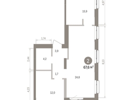 Продается 2-комнатная квартира ЖК Европейский берег, дом 32, 68.38  м&sup2;, 13840000 рублей
