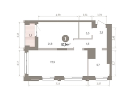 Продается 1-комнатная квартира ЖК Европейский берег, дом 32, 57.85  м&sup2;, 12200000 рублей