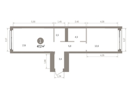 Продается 1-комнатная квартира ЖК Европейский берег, дом 32, 47.23  м&sup2;, 10850000 рублей