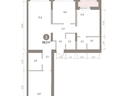 Продается 3-комнатная квартира ЖК Европейский берег, дом 32, 88.96  м&sup2;, 15850000 рублей