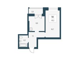 Продается 1-комнатная квартира ЖК Расцветай на Кропоткина, дом 1, 41.1  м&sup2;, 8750000 рублей