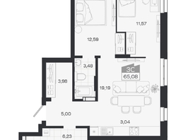 Продается 3-комнатная квартира ЖК Квартал 54, дом 1, 65.08  м&sup2;, 9055000 рублей