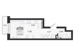 Продается Студия ЖК Квартал 54, дом 1, 23.77  м&sup2;, 4482000 рублей
