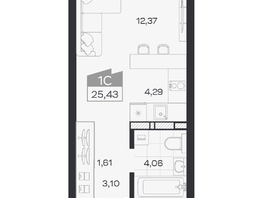 Продается Студия ЖК Квартал 54, дом 1, 25.43  м&sup2;, 4784000 рублей