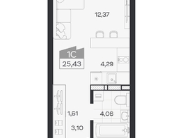 Продается Студия ЖК Квартал 54, дом 1, 25.43  м&sup2;, 4838000 рублей
