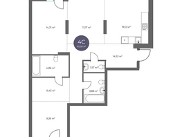 Продается 4-комнатная квартира  Квартал на Российской, дом 3, 90.38  м&sup2;, 17790000 рублей