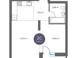 Продается 2-комнатная квартира  Квартал на Российской, дом 3, 40.34  м&sup2;, 8910000 рублей