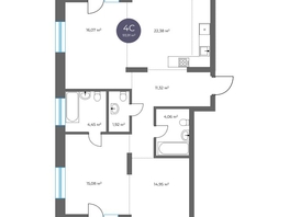 Продается 4-комнатная квартира  Квартал на Российской, дом 3, 93.91  м&sup2;, 18590000 рублей