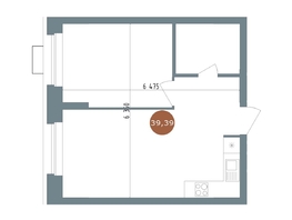 Продается 1-комнатная квартира  19/56 Кварталы Телецентра, 3, 39.39  м&sup2;, 7390000 рублей