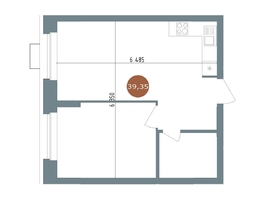 Продается 1-комнатная квартира  19/56 Кварталы Телецентра, 3, 39.35  м&sup2;, 7390000 рублей