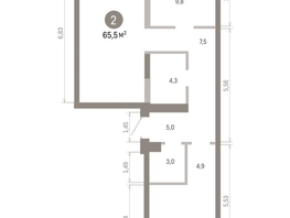 Продается 2-комнатная квартира ЖК Европейский берег, дом 46, 65.48  м&sup2;, 10590000 рублей