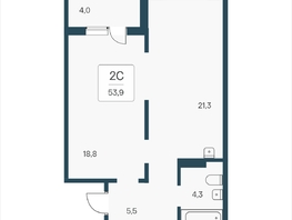 Продается 2-комнатная квартира ЖК Эко-квартал на Кедровой, д 3 сек 2, 54.1  м&sup2;, 5950000 рублей