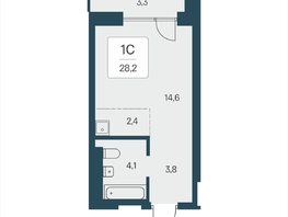 Продается Студия ЖК Расцветай на Кропоткина, дом 2, 28.2  м&sup2;, 6300000 рублей