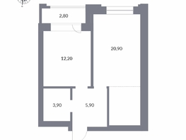 Продается 2-комнатная квартира ЖК Державина, 50, 45.7  м&sup2;, 11203000 рублей