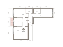 Продается 3-комнатная квартира ЖК Европейский берег, дом 32, 90.86  м&sup2;, 15500000 рублей