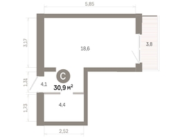 Продается Студия  Квартал Молодость, дом 1, 30.85  м&sup2;, 5060000 рублей