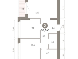Продается 2-комнатная квартира  Квартал Молодость, дом 1, 55.27  м&sup2;, 8150000 рублей