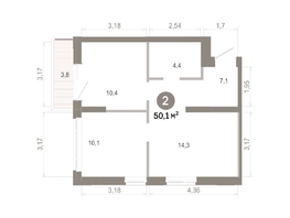 Продается 2-комнатная квартира  Квартал Молодость, дом 1, 50.14  м&sup2;, 7290000 рублей