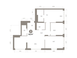Продается 3-комнатная квартира  Квартал Молодость, дом 1, 92.62  м&sup2;, 13690000 рублей