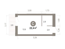 Продается Студия  Квартал Молодость, дом 1, 22.36  м&sup2;, 3750000 рублей