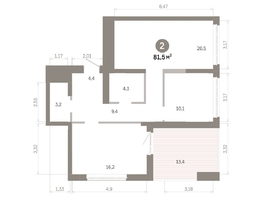 Продается 2-комнатная квартира  Квартал Молодость, дом 1, 81.51  м&sup2;, 12350000 рублей