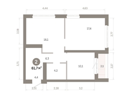 Продается 2-комнатная квартира  Квартал Молодость, дом 1, 61.7  м&sup2;, 10020000 рублей