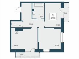 Продается 2-комнатная квартира ЖК Расцветай на Дуси Ковальчук, 67.58  м&sup2;, 11400000 рублей