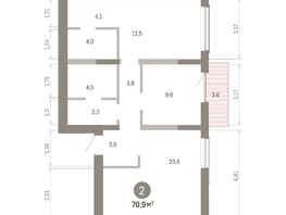 Продается 2-комнатная квартира ЖК Европейский берег, дом 46, 70.89  м&sup2;, 11610000 рублей