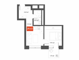 Продается 1-комнатная квартира  Квартал ЩА, 29.4  м&sup2;, 7290000 рублей