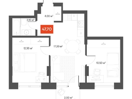 Продается 2-комнатная квартира  Квартал ЩА, 47.7  м&sup2;, 10390000 рублей