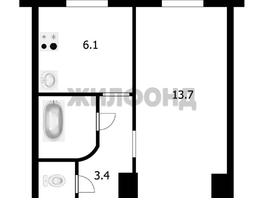 Продается 1-комнатная квартира Сибиряков-Гвардейцев ул, 26.5  м&sup2;, 3699000 рублей
