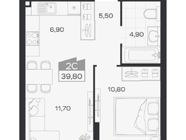 Продается 2-комнатная квартира ЖК Ясный берег, дом 32, 39.8  м&sup2;, 6198000 рублей