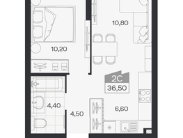 Продается 2-комнатная квартира ЖК Ясный берег, дом 33, 36.5  м&sup2;, 6026000 рублей