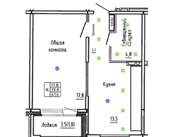 Продается 1-комнатная квартира ЖК Самоцветы, Бирюза дом 3, 41.6  м&sup2;, 5650000 рублей