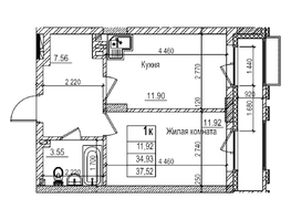 Продается 1-комнатная квартира ЖК Чернышевский, корп 3.3, 34.93  м&sup2;, 7960000 рублей