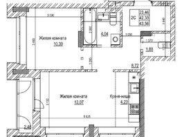 Продается 2-комнатная квартира ЖК Комсомольский проспект, дом 2, 42.3  м&sup2;, 9400000 рублей