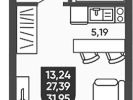 Продается Студия ЖК Ермак, 28.3  м&sup2;, 4973000 рублей