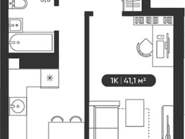 Продается 1-комнатная квартира ЖК Черемушки на Приморской, 41.1  м&sup2;, 6335000 рублей