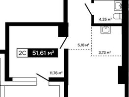 Продается 2-комнатная квартира ЖК Платина, 40.96  м&sup2;, 14851000 рублей