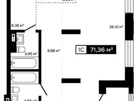 Продается Студия ЖК Платина, 67.43  м&sup2;, 23941000 рублей