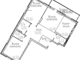 Продается 2-комнатная квартира ЖК Пегас, 88.14  м&sup2;, 16415000 рублей