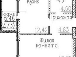 Продается 1-комнатная квартира ЖК Пегас, 38.22  м&sup2;, 9069000 рублей
