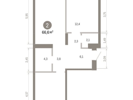 Продается 2-комнатная квартира ЖК Пшеница, 6.1, 66.56  м&sup2;, 9070000 рублей