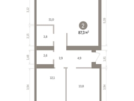 Продается 2-комнатная квартира ЖК Пшеница, дом 5.2, 87.25  м&sup2;, 11720000 рублей