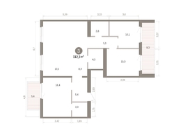 Продается 3-комнатная квартира ЖК Пшеница, дом 5.2, 112.28  м&sup2;, 15250000 рублей